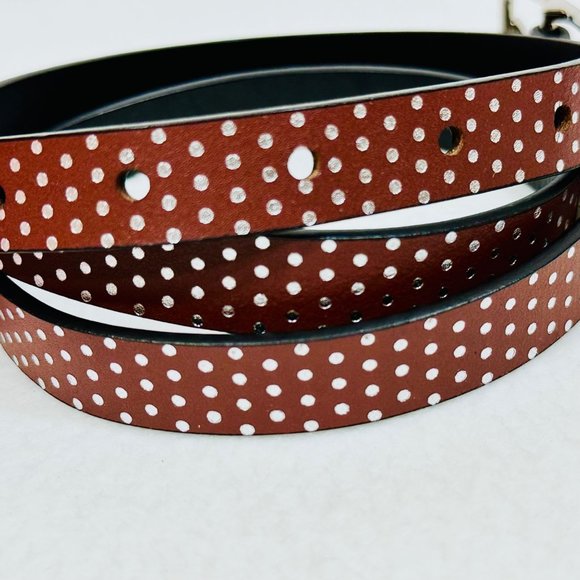 Vintage 1980's Levi's Brown Belt w/Metallic Silver Dots - Size 36 - Picture 5 of 7